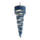 Blue quadriedro murano glass twister chandelier
