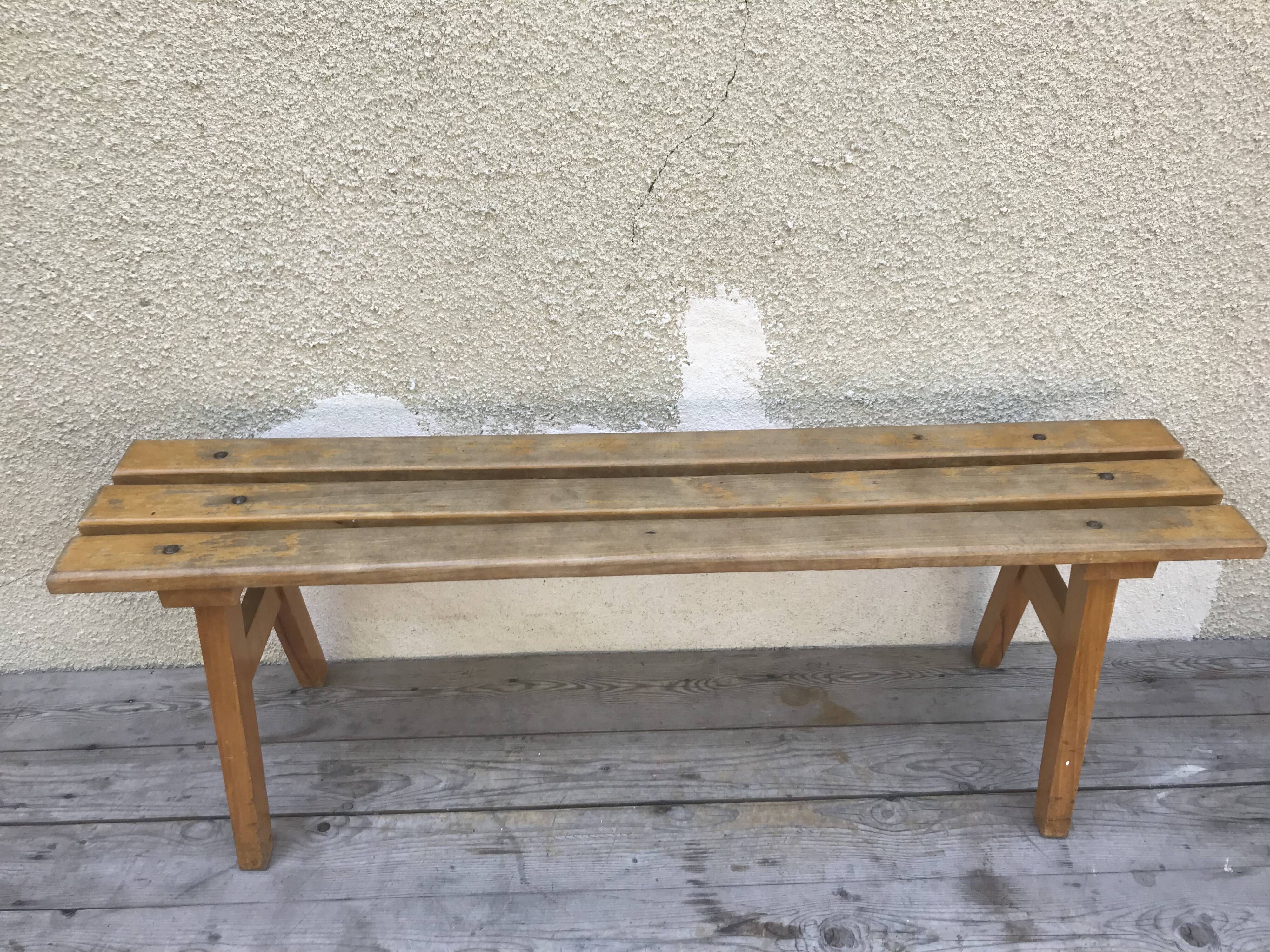 Old wooden school bench 50s