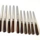 10 old wooden handle knives
