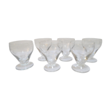 6 verres en cristal ciselés