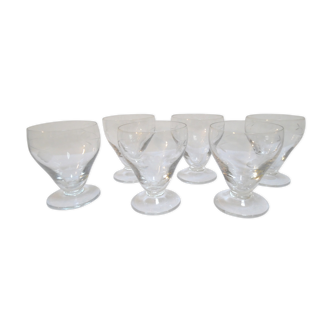 6 Crystal glasses chiseled