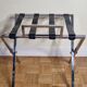 Luggage rack in chrome steel and leather 80s