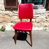 Lot of 6 vintage red skai chairs