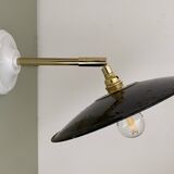 Vintage lampshade wall light in enamelled sheet metal (ref 2)