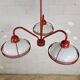 Lampe pendentif vintage rouge de l'ère spatiale / lustre (Stilnovo) Sputnik
