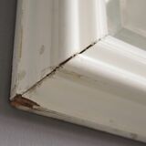 Mirror frame in white painted wood, Giuseppe Restelli Cristani, 1970s, , 119x60 cm
