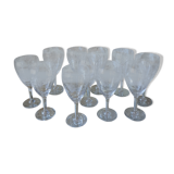 Lot of 11 crystal wine glasses