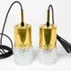 Brass and bubble glass pendant lights by veb narva, 1970s