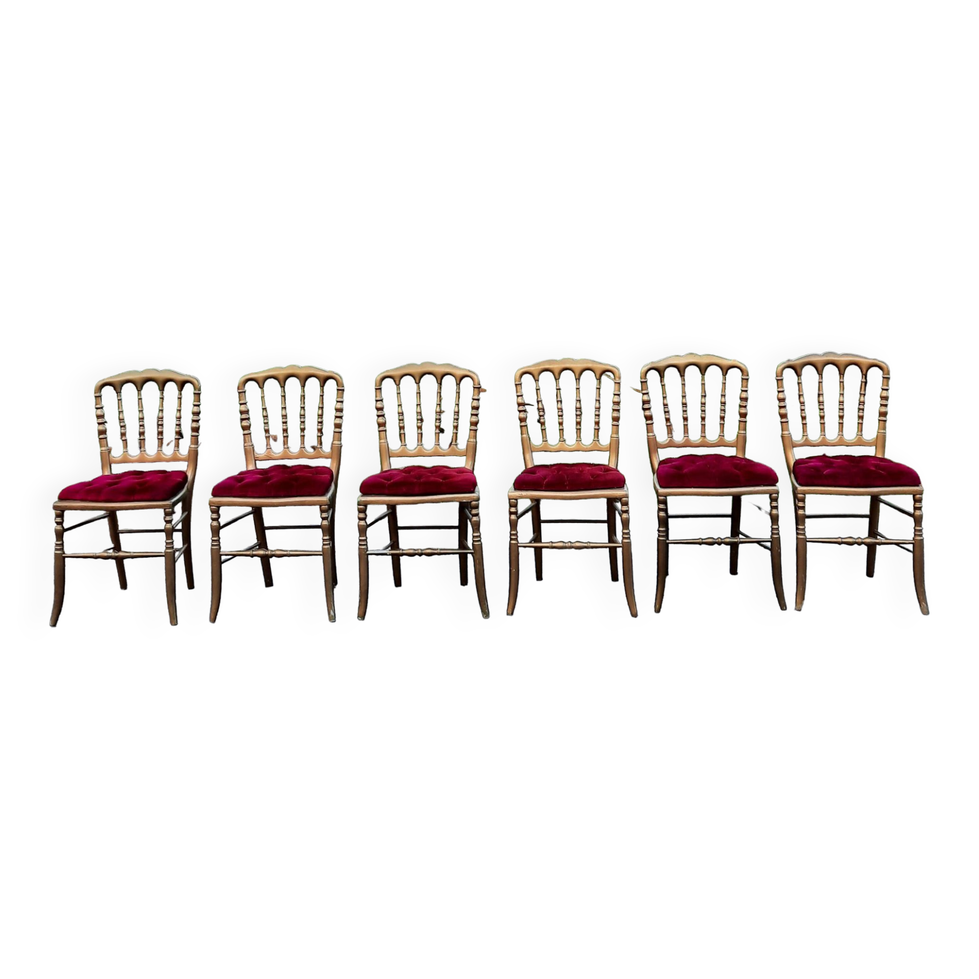 6 chaises de théâtre style Napoléon IIII