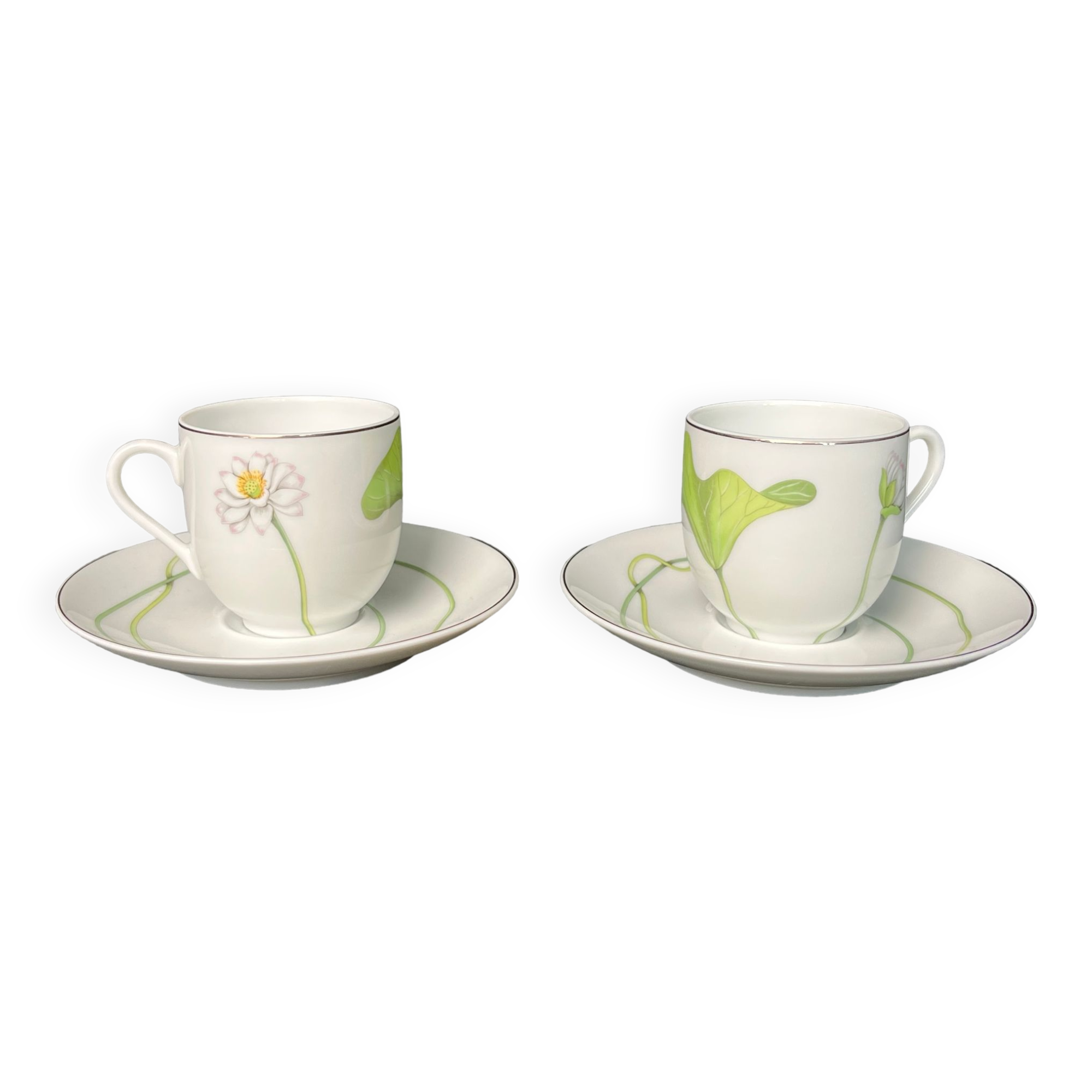 Hermès, pair of coffee cups Nil 20th century collection