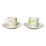 Hermès, pair of coffee cups Nil 20th century collection