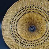 Rattan chandelier and lampshade - circa 1970