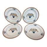 4 assiettes dessert art nouveau Moulin des Loups