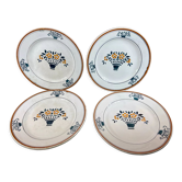 4 assiettes dessert art nouveau Moulin des Loups