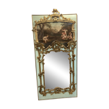 Antique trumeau mirror with putti decoration