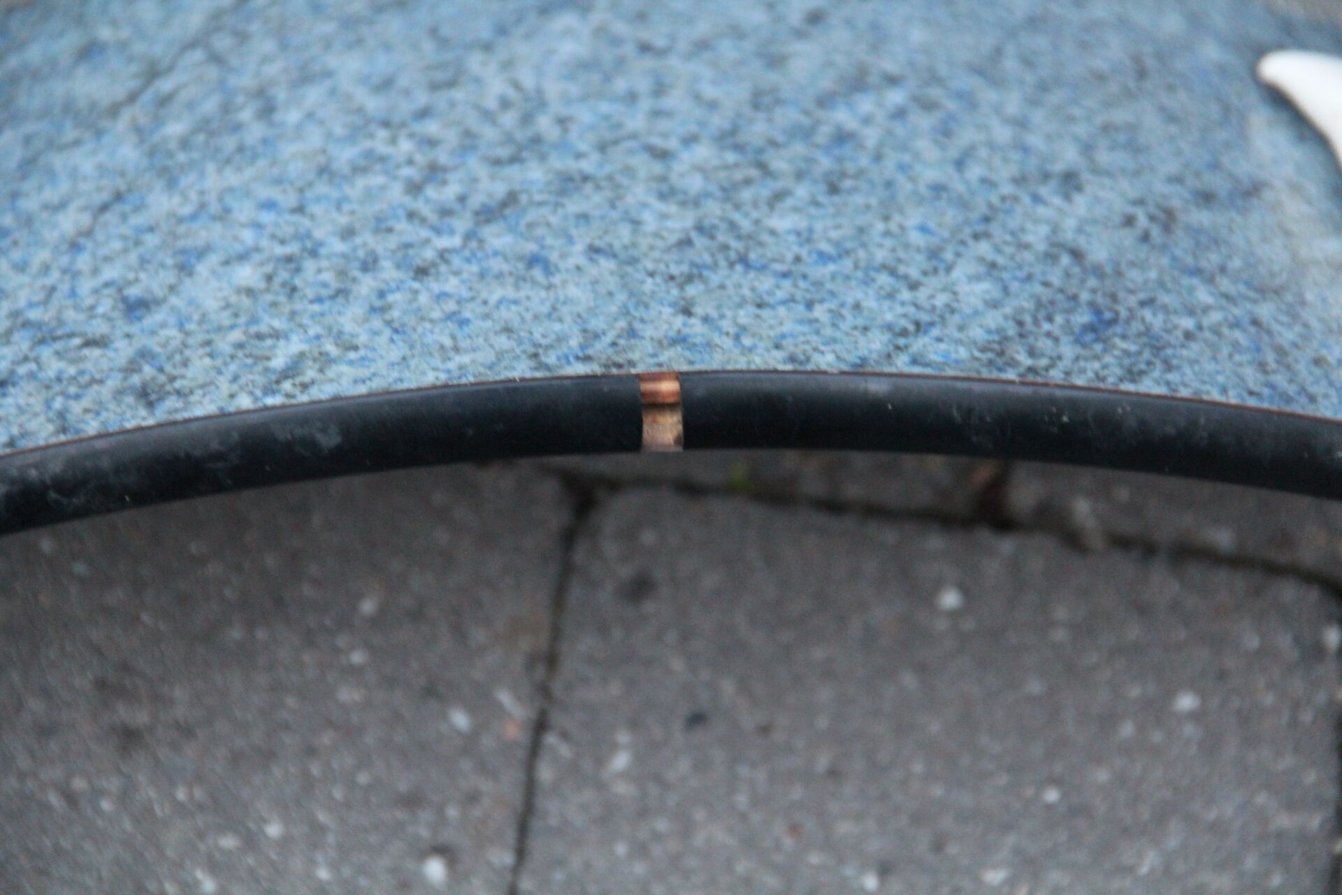 2 blue Formica cjaises, circa 1950