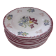 11 hand-painted hollow plates. longwy model marseille.