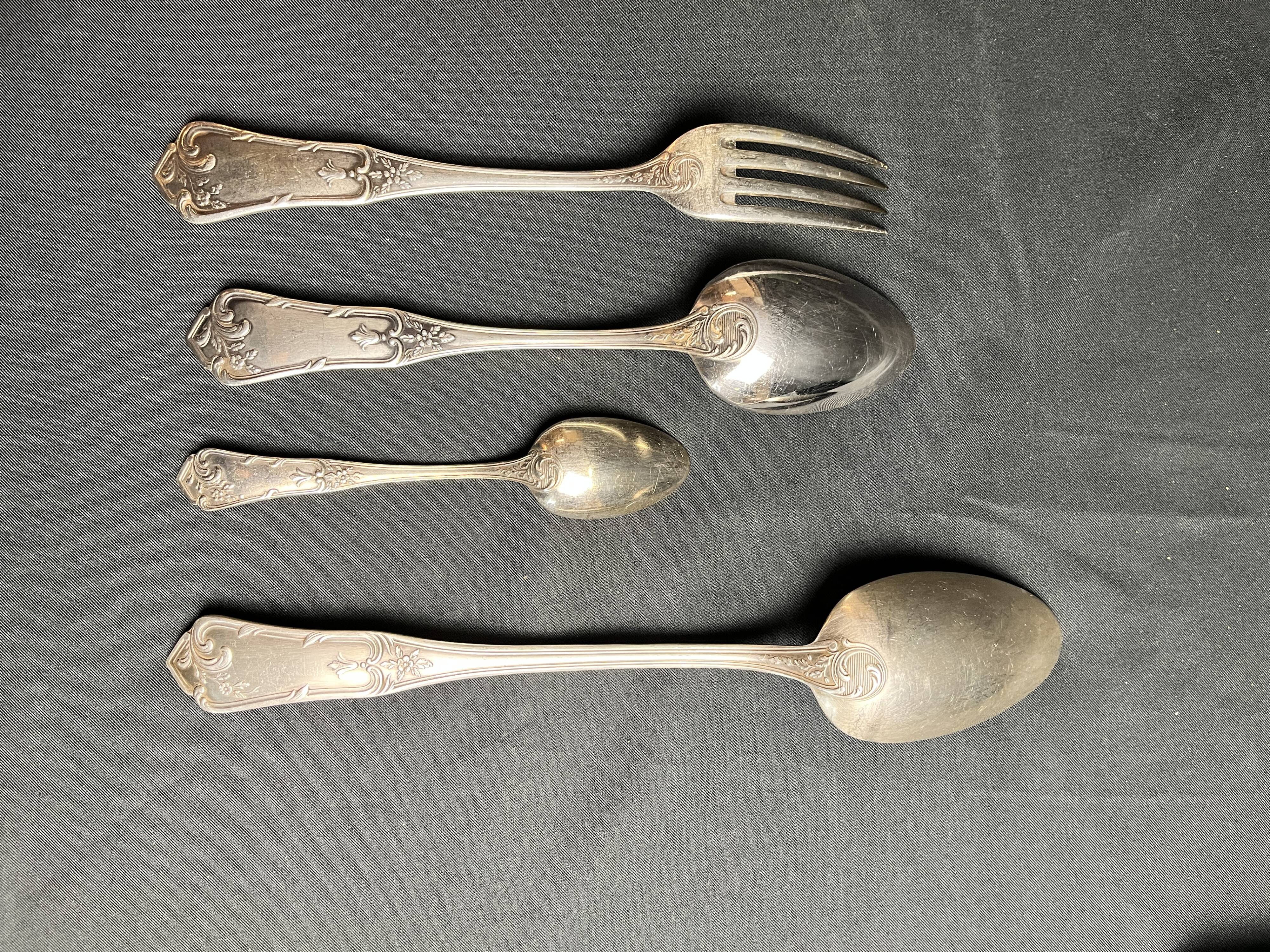 Tableware, cutlery 37 pieces silver metal Boulenger 20th century