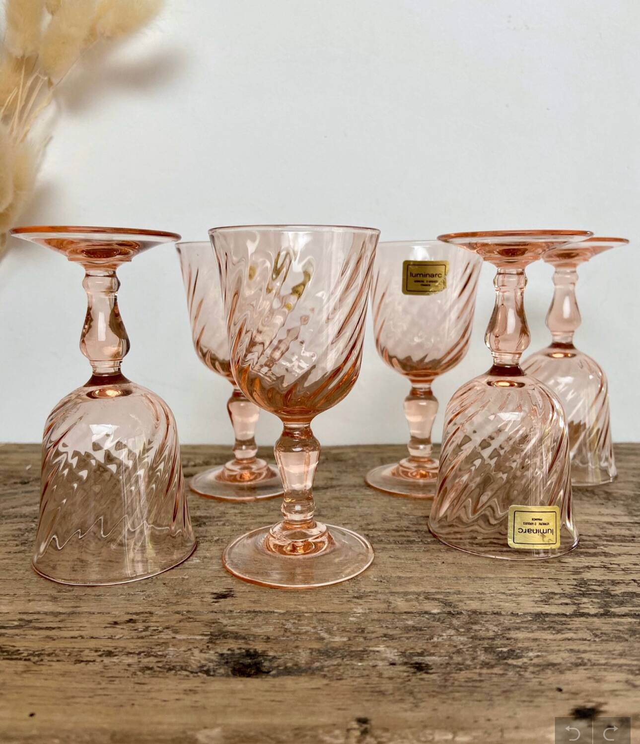 6 Rosaline liqueur glasses Arcoroc France