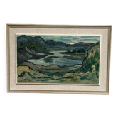 Original Swedish Oil On Canvas – “Cloudy Day” By Lars Lundin – Dated 1962 – Vintage & Framed