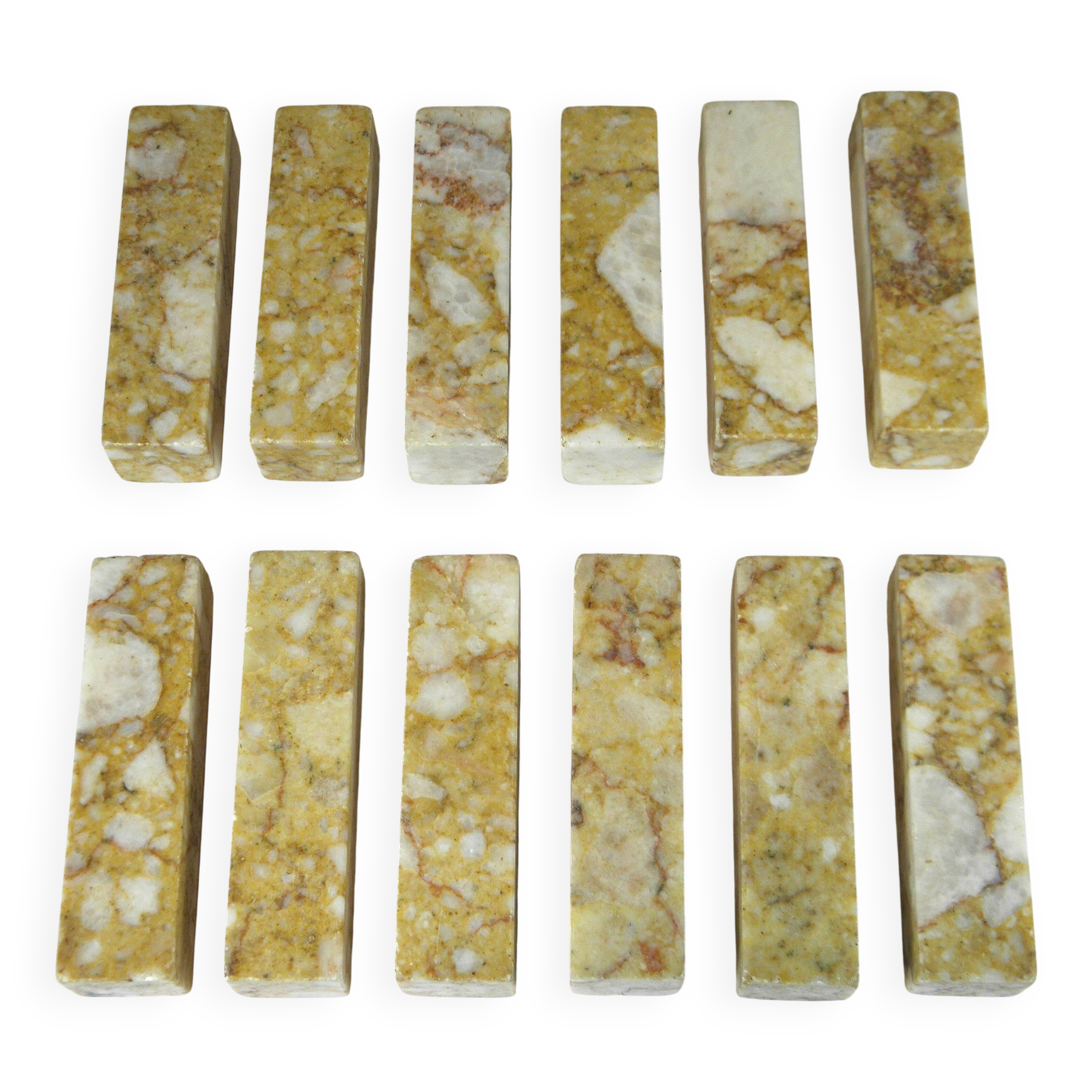Case of 12 marble knife holders