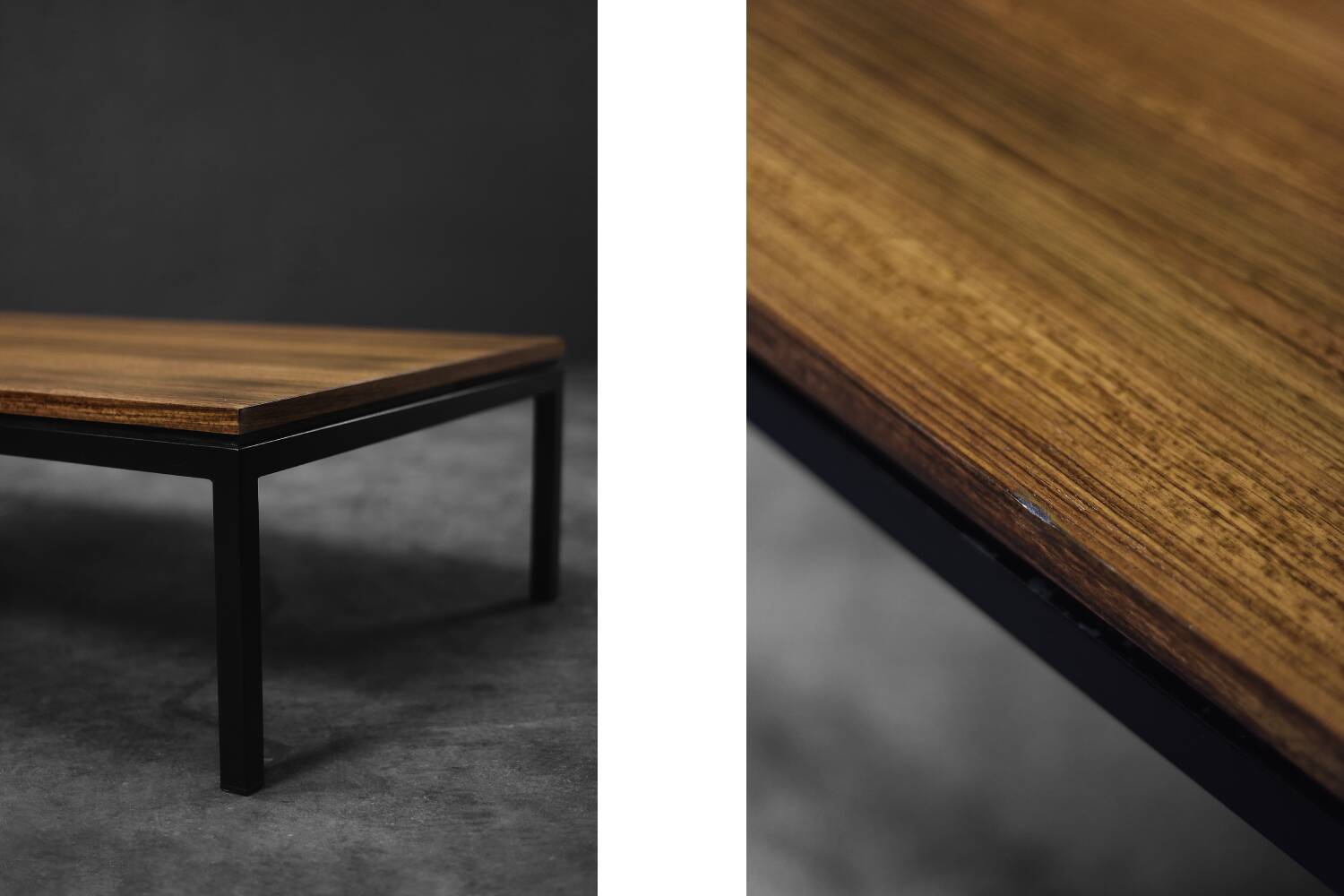 Vintage Mid-Century Danish Modern Brown Teak Low Coffee Table, 1960s