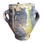 Pot / Jar in smoked and glazed ancient terracotta