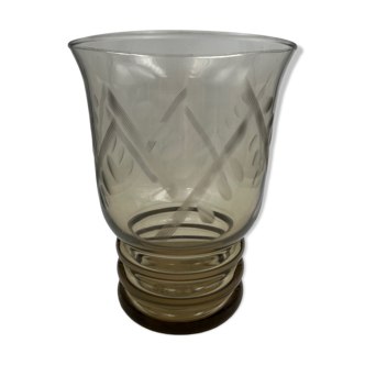 Vase en verre fumé