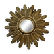 Vintage 60s Gold Convex Witch Sunburst Mirror