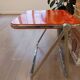 Vintage lot design – Platone table + red Plia chairs – Anonima Castelli