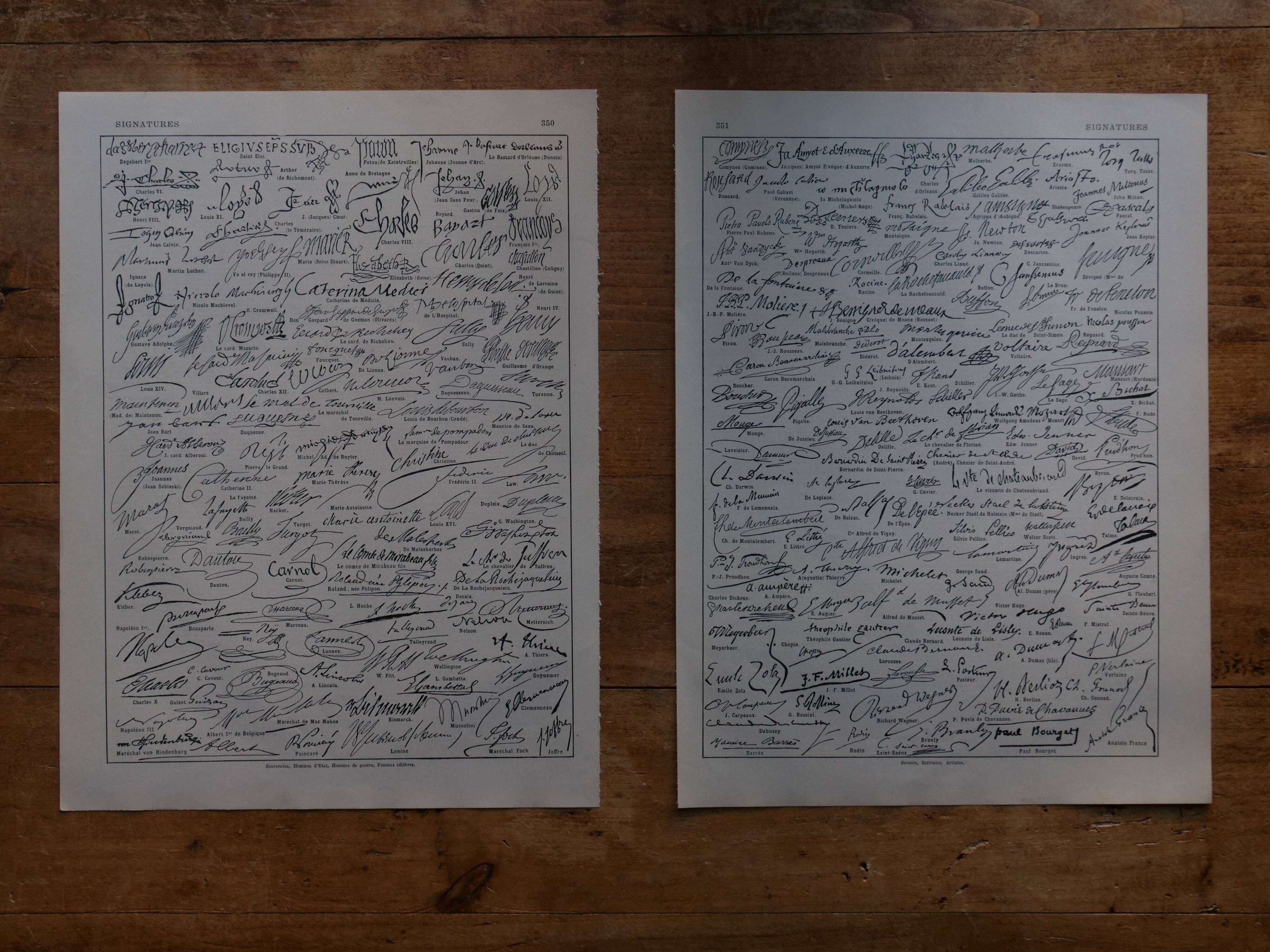 Original lithograph on famous signatures