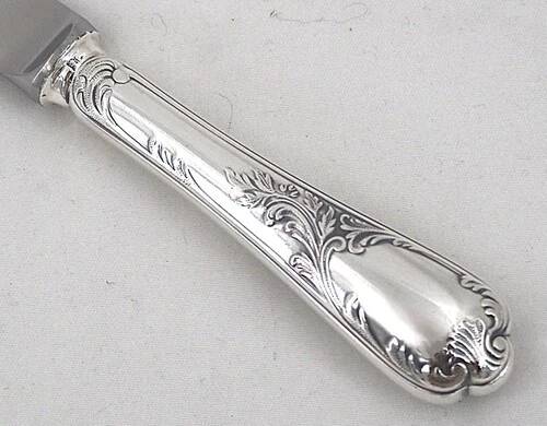 Christofle Marly, 8 dessert knives, for dessert and cheese, silver-plated metal, 19.5cm.