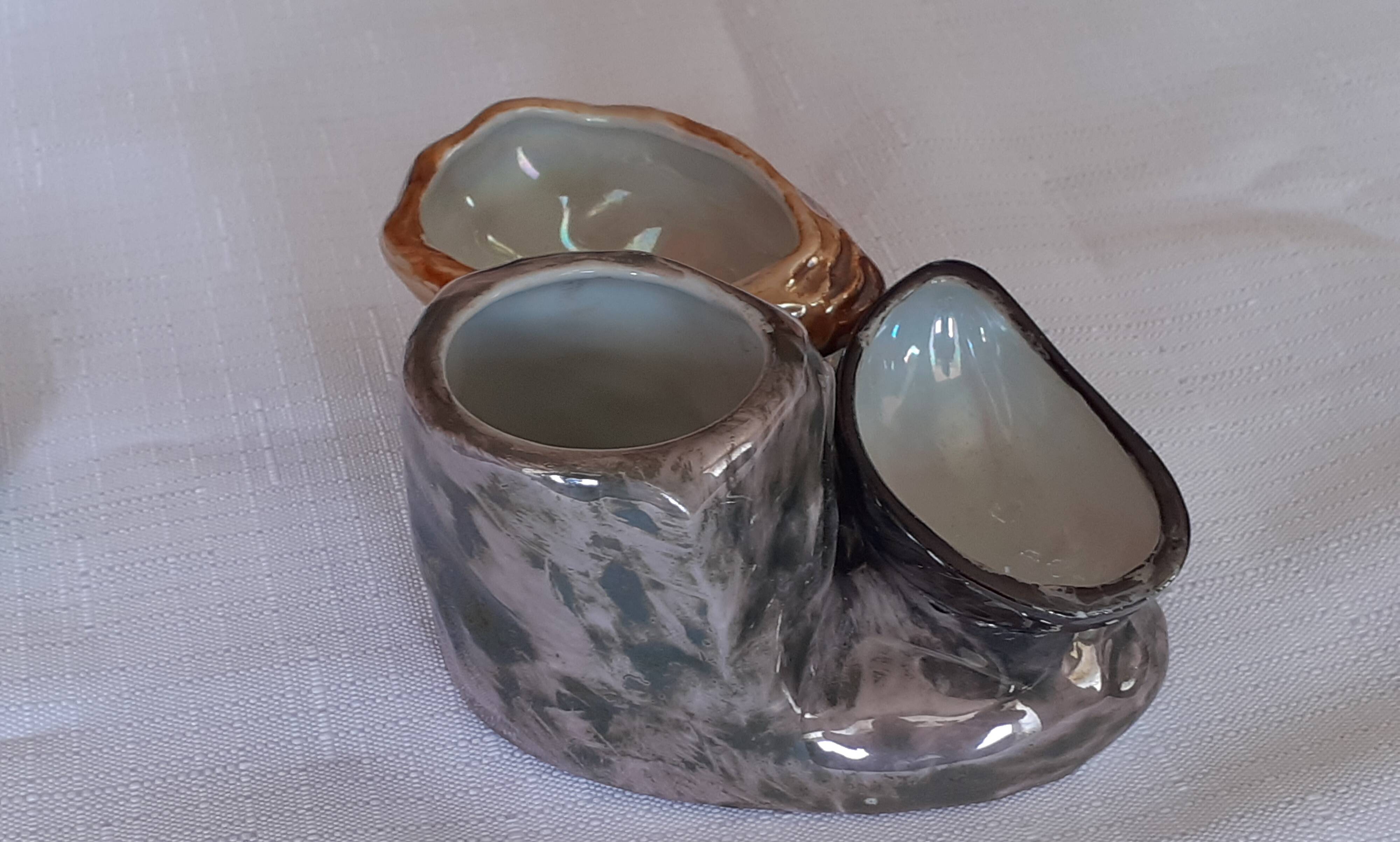 Porcelain salt cellar / Sea theme