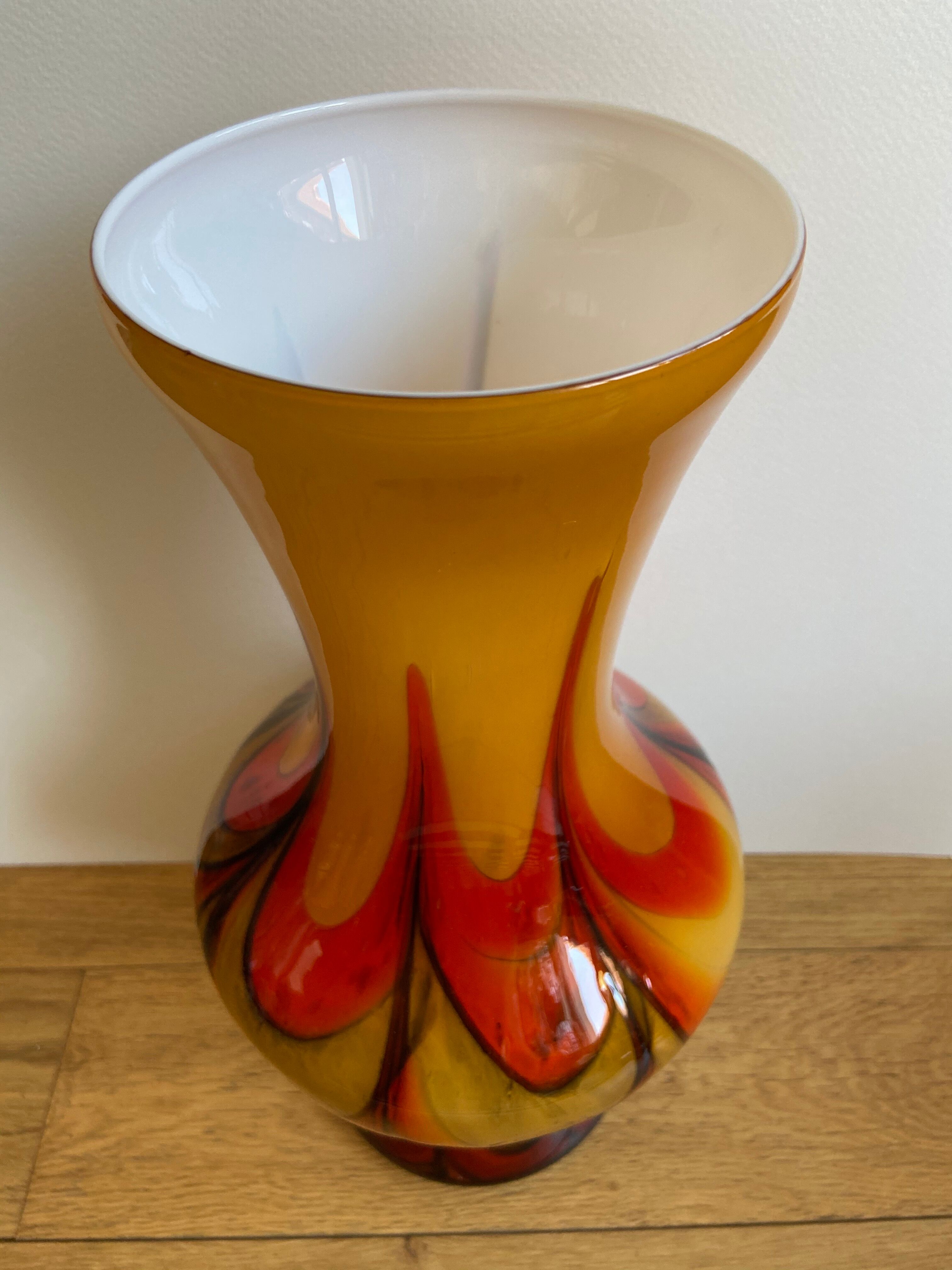 Glass paste vase 70s