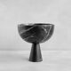 XL black marble pedestal bowl