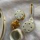 Serviteur sel poivre gondole en porcelaine
