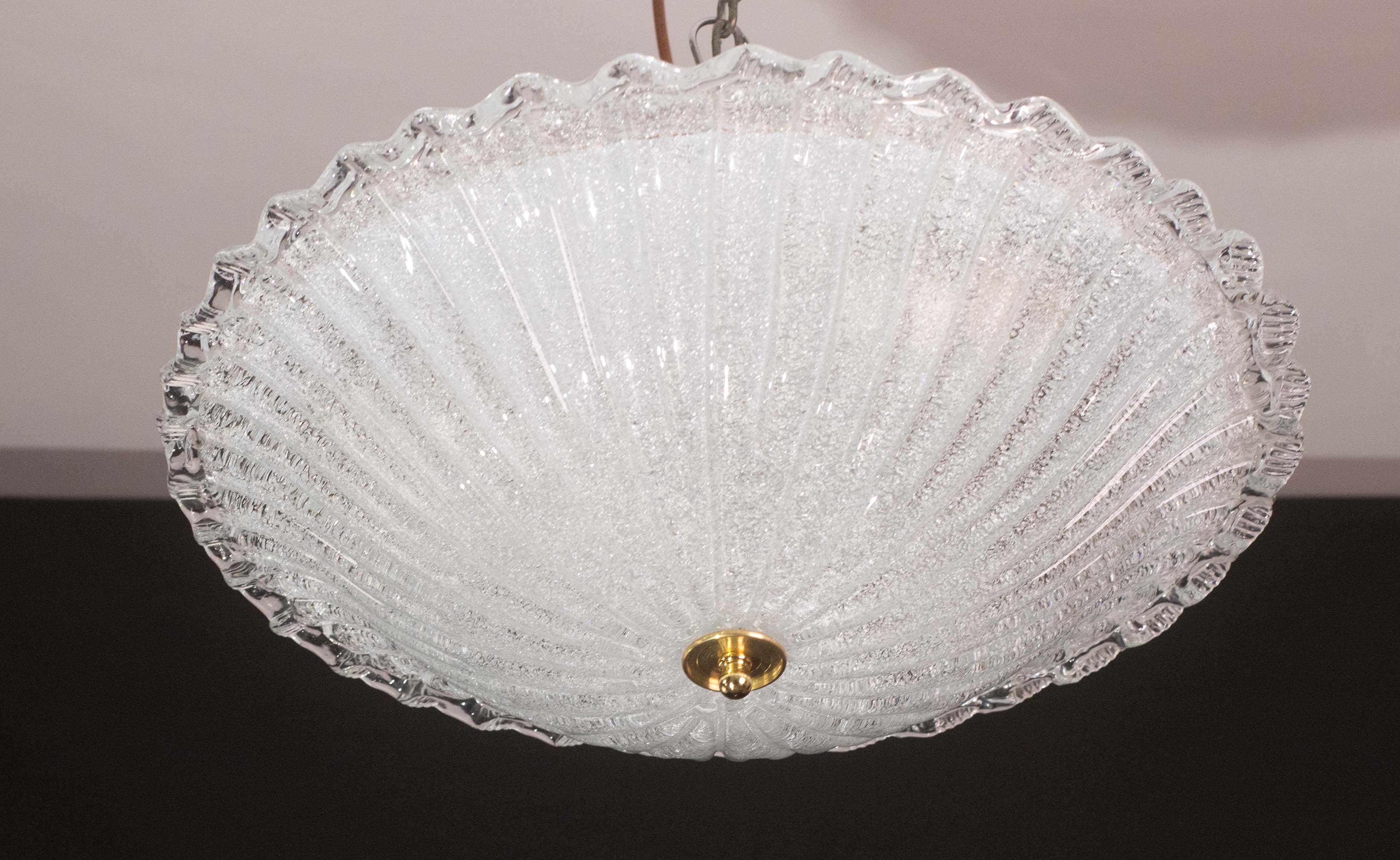 Charming Italian Trasparent Murano Glass Ceiling Fixture, Murano, 1960