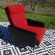 Fauteuils vintage rouge et noir, les 2