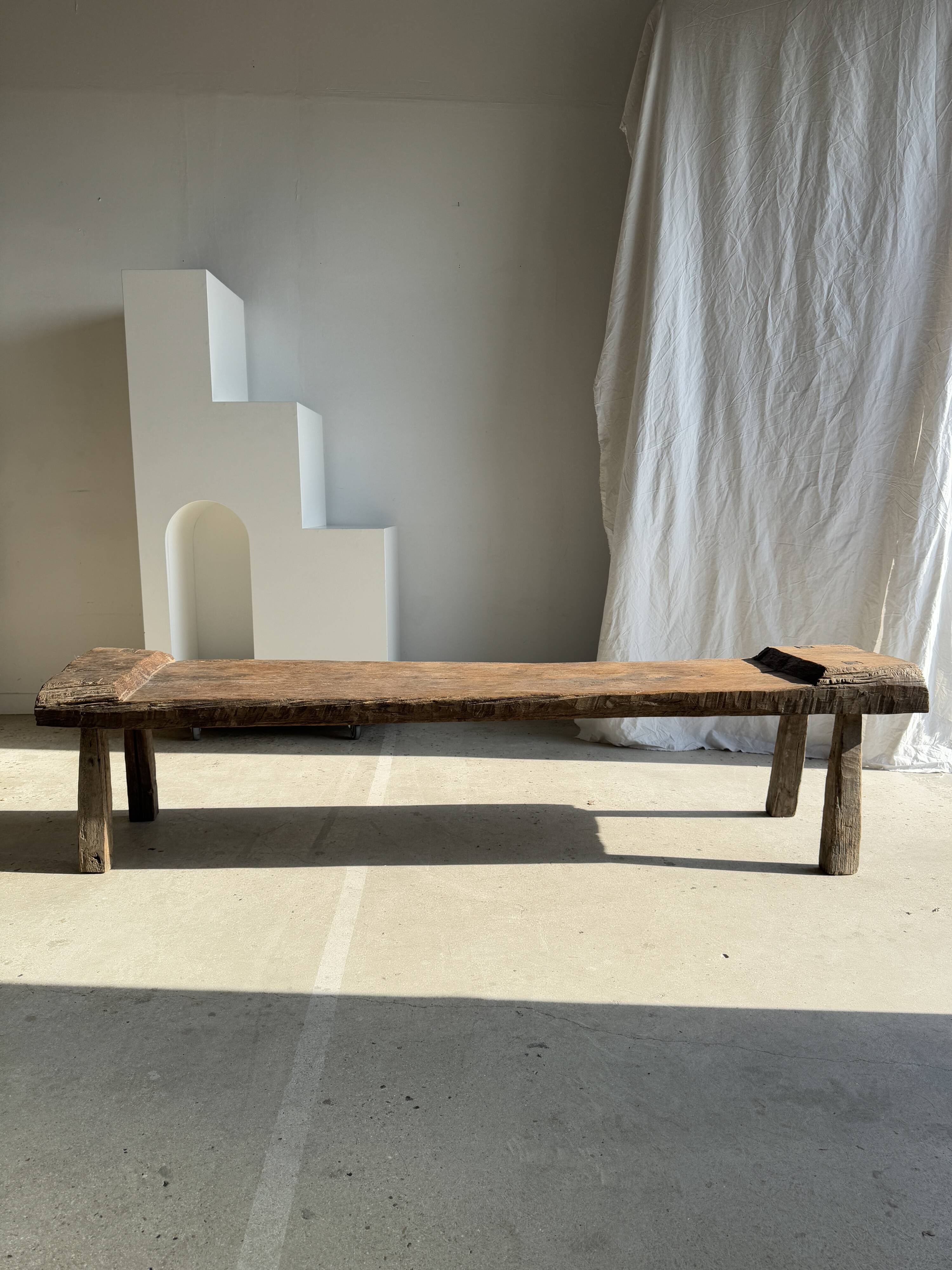 Very large bench in old teak H:50cm L:2m06