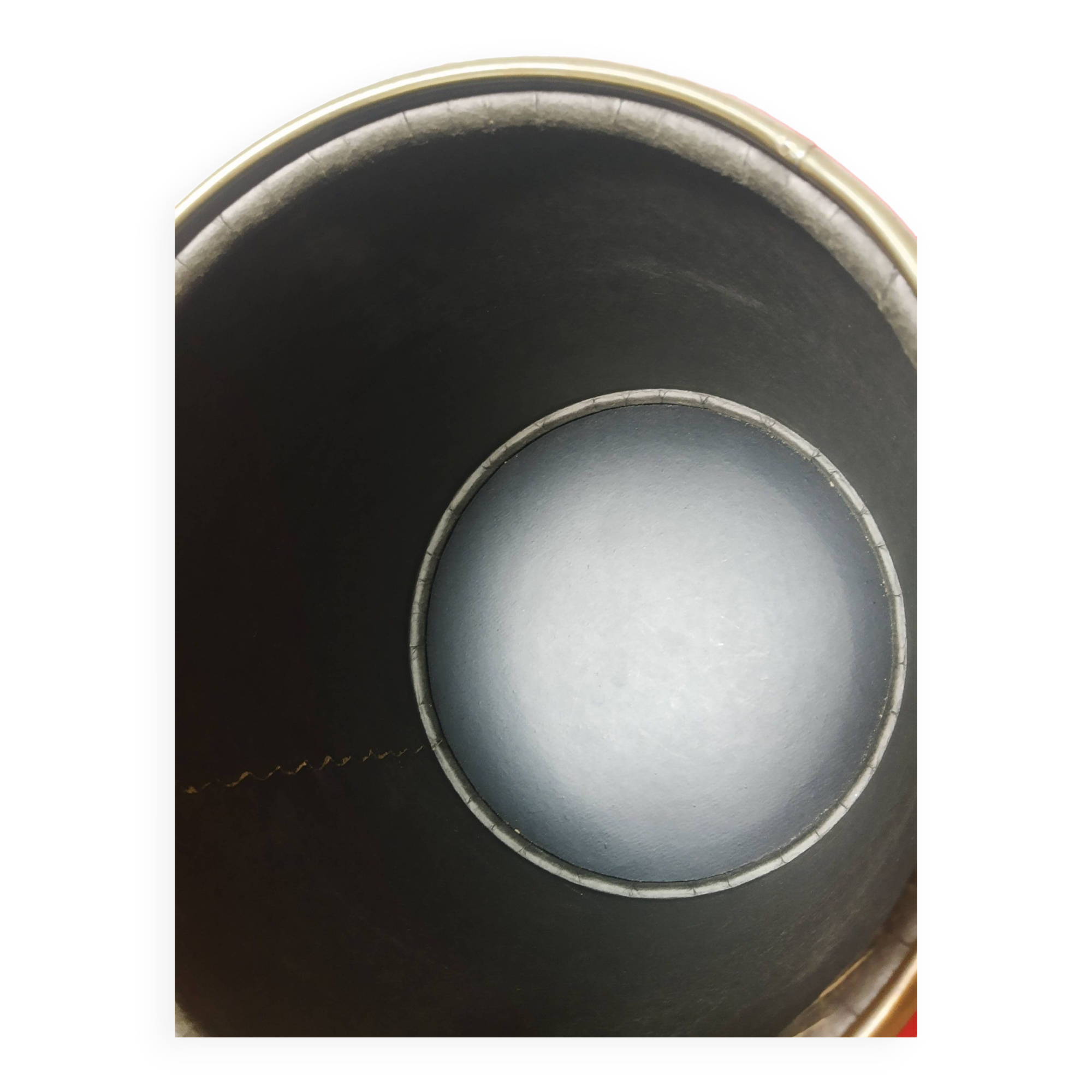 Vintage red moumoute chest stool pouf