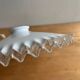 Old lampshade/suspension in white lace opaline.