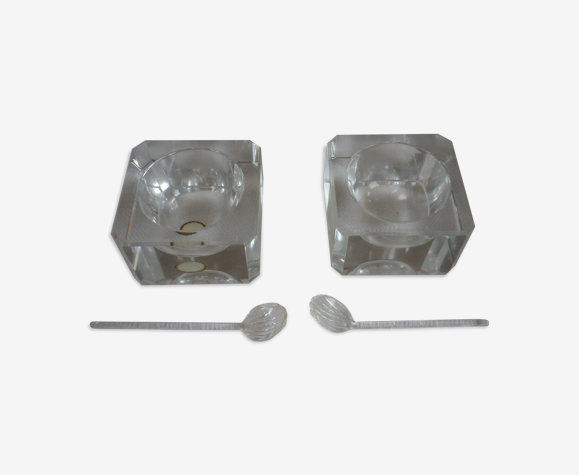 Paire de salieres en cristal de Lorraine