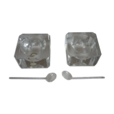 Paire de salieres en cristal de Lorraine