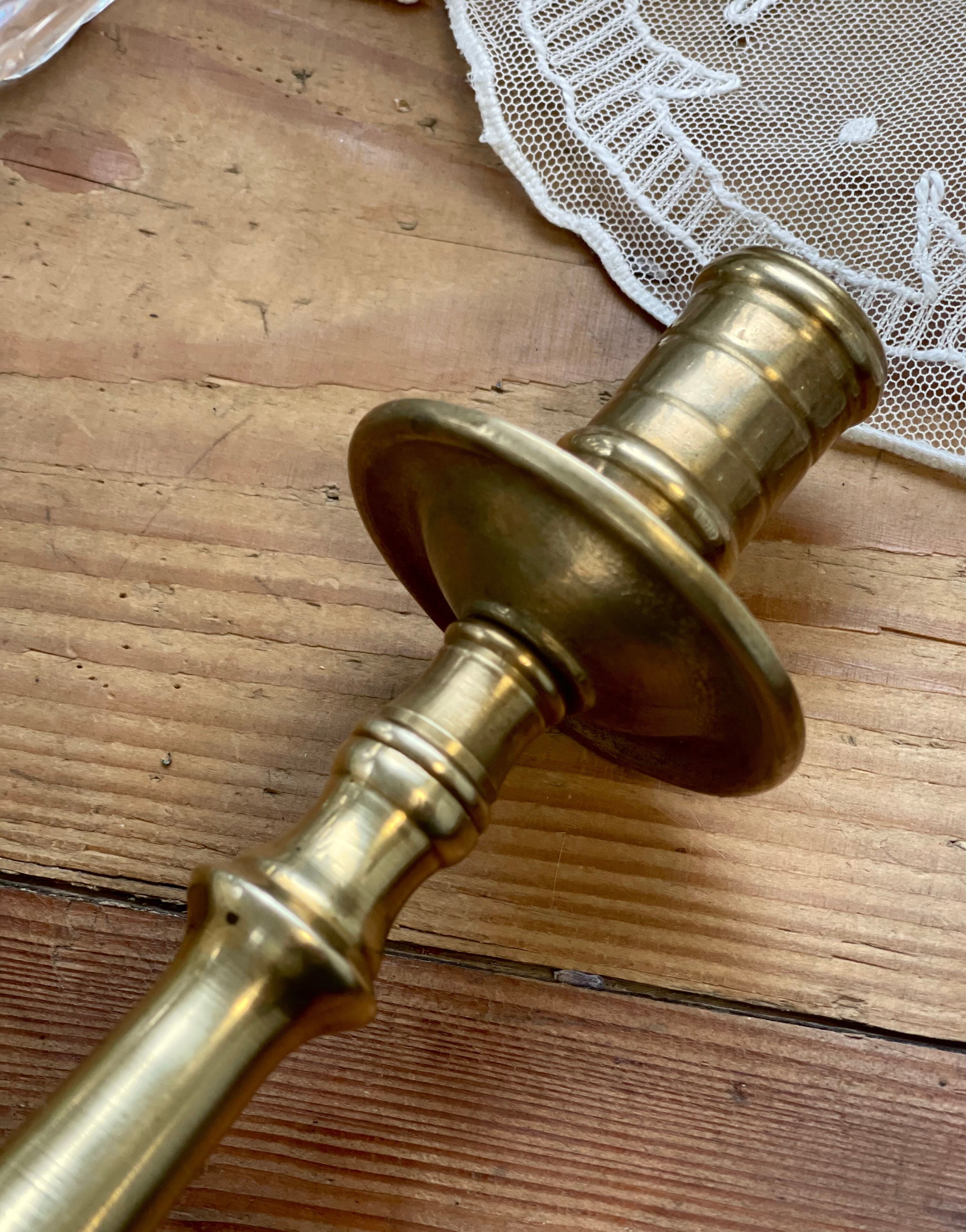 Old brass candle holder