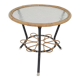 Rohe Noordwolde round glass and rattan side table, The Netherlands 1950's