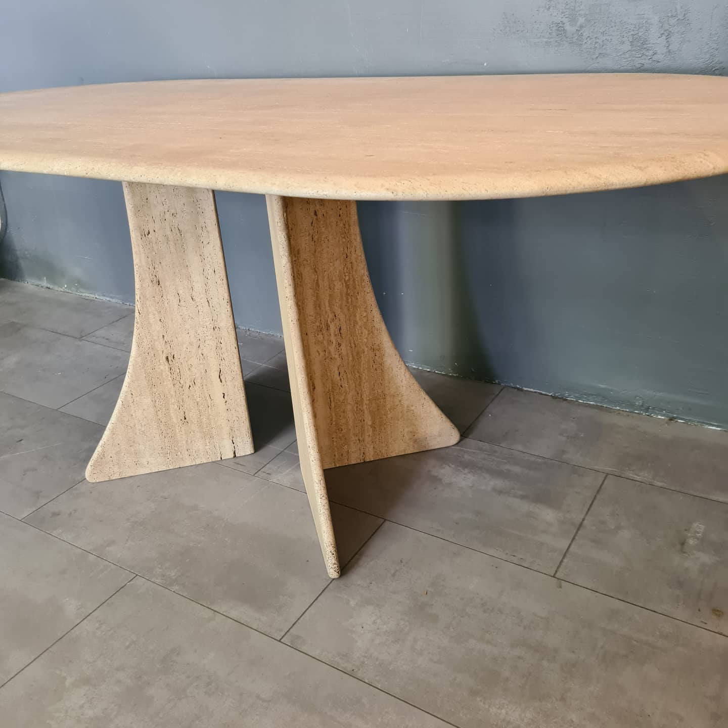 Vintage travertine dining table