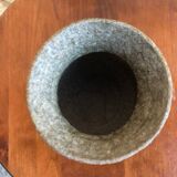Ancien vase grès gris signé deco années 70 vintage