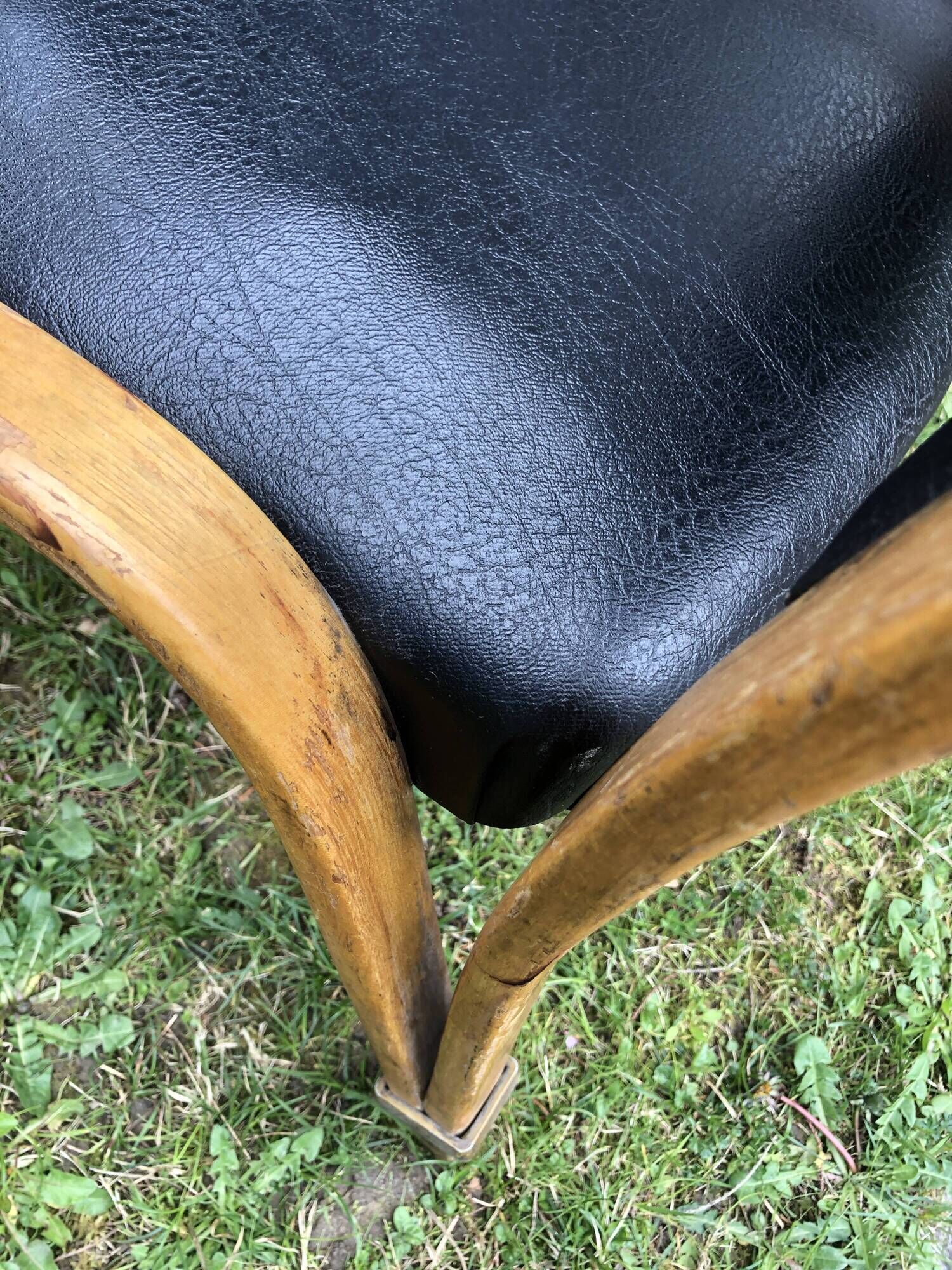 Suite of 8 bow wood chairs by William Von Bode publisher Steiner 1950