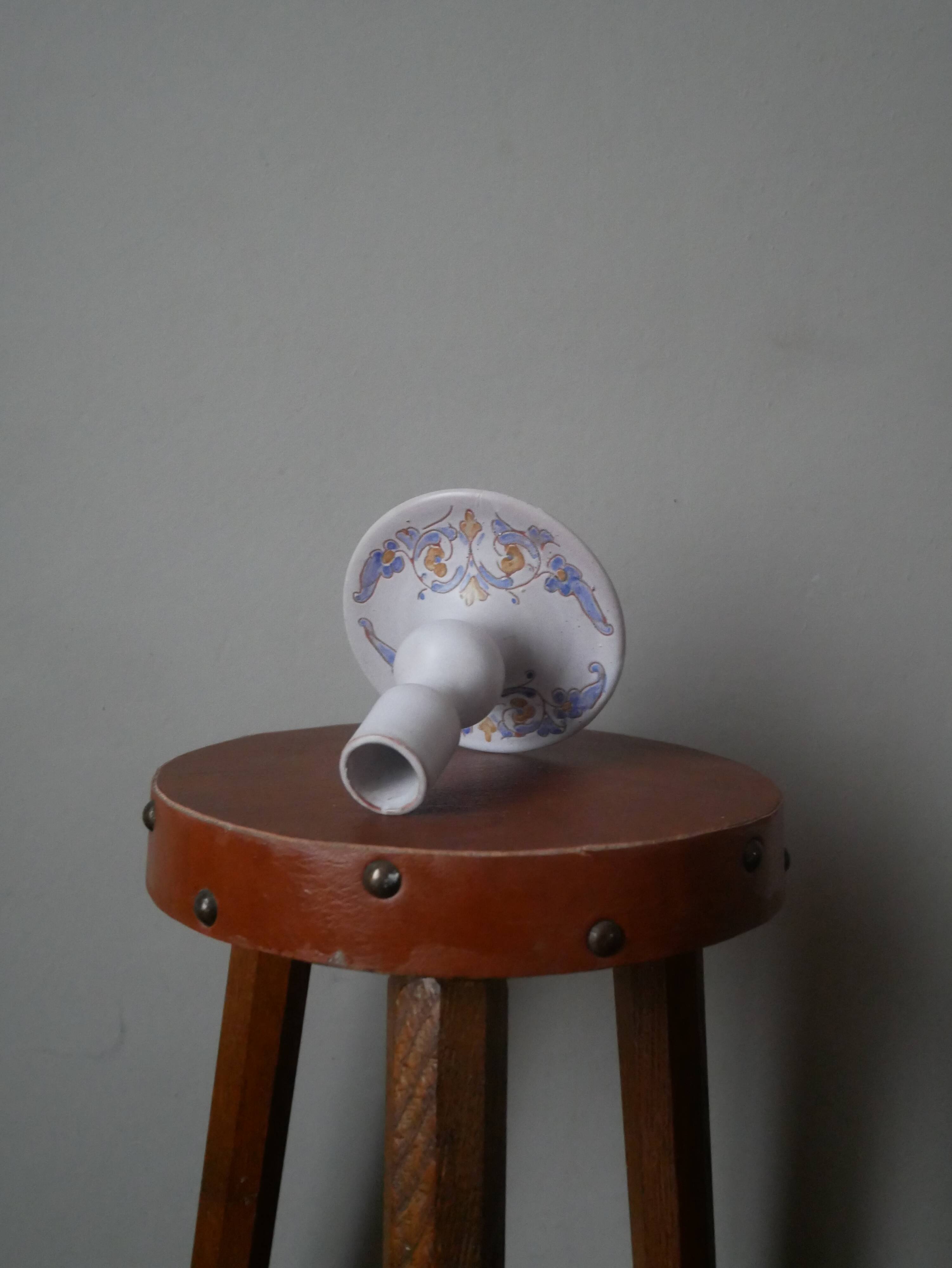 Hand painted ceramic candle holder slow craftsmanship countryside decoration candlestick