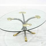 Coffee Table in Brass and Iron by Manfred Bredohl, Germany, 1980s